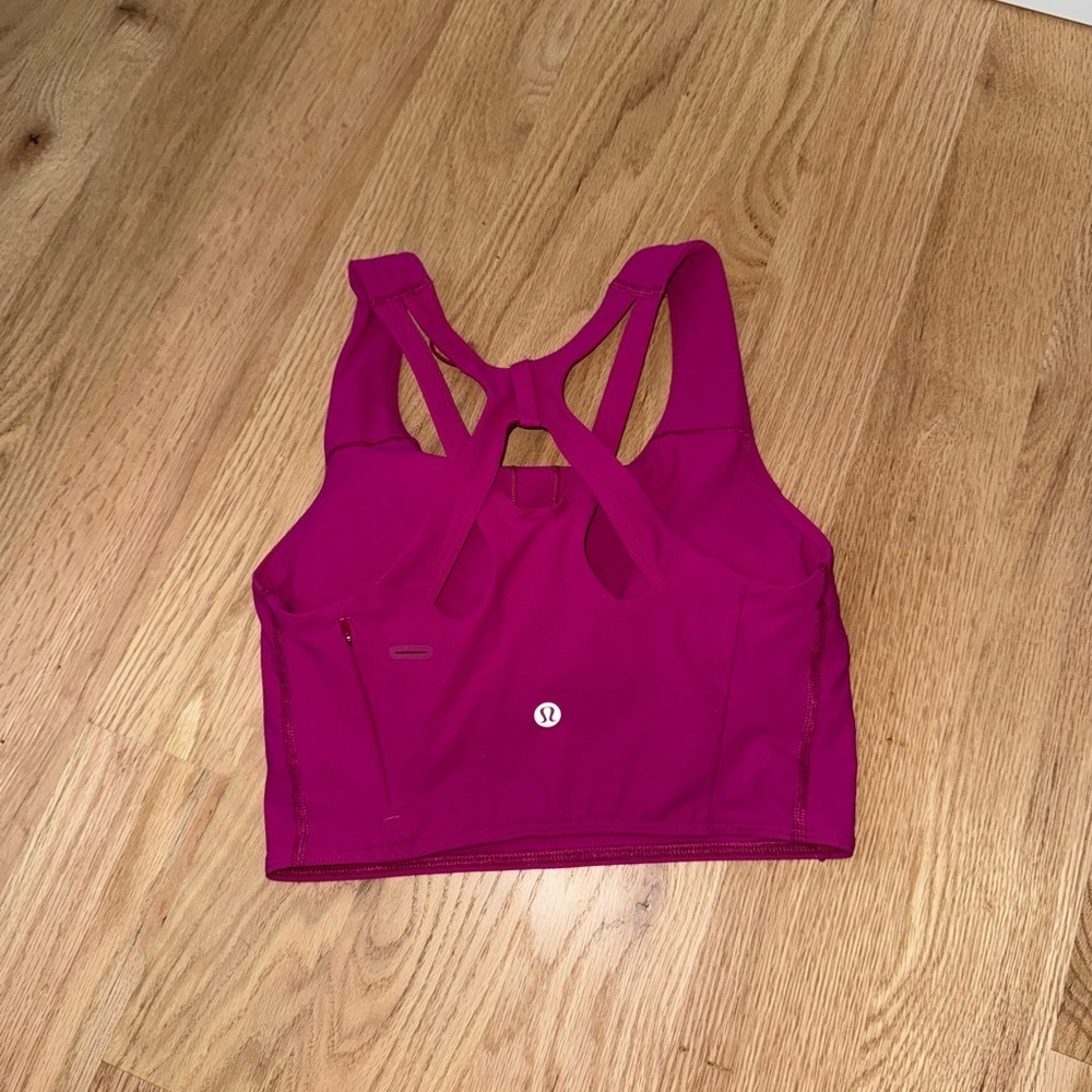 Lululemon Stash It Bra *Medium Support, B/C Cup Ripened Raspberry Size 4 - Picture 7 of 10